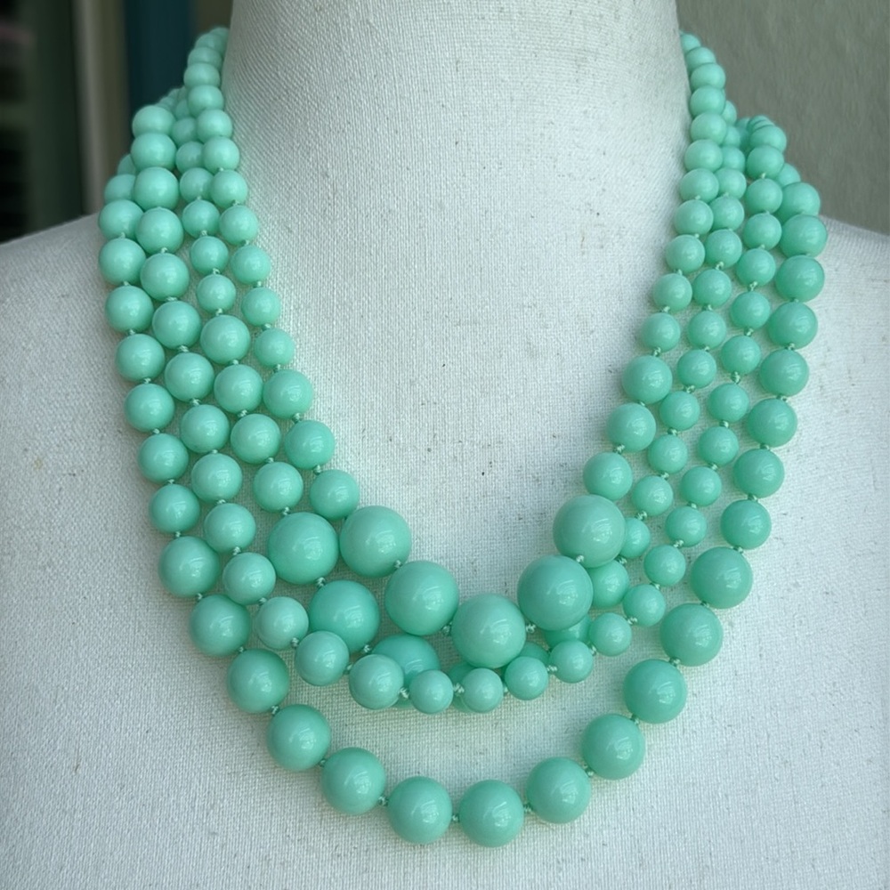 J. Crew Mint Green Beaded Necklace